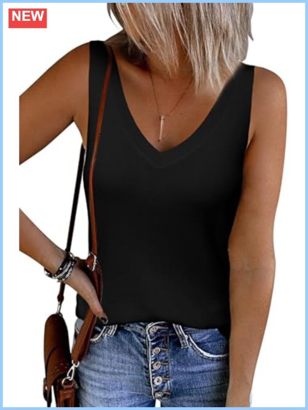 Wool Blend Women's Sleeveless V-Neck Tank Top - Work